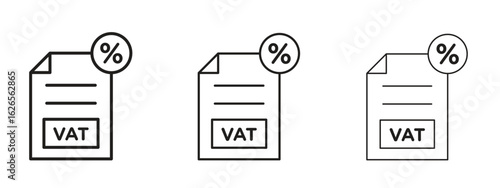 Value added tax VAT icon linear style sign for mobile concept and web design.