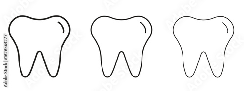 Tooth icon linear style sign for mobile concept and web design.