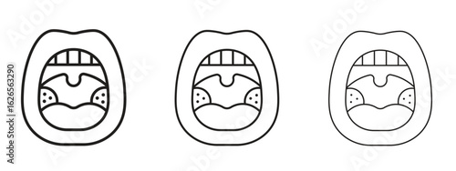 Tonsillitis icon linear style sign for mobile concept and web design.