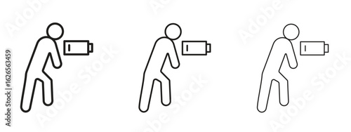 Tired person icon linear style sign for mobile concept and web design.
