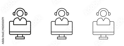 Tech support icon linear style sign for mobile concept and web design.