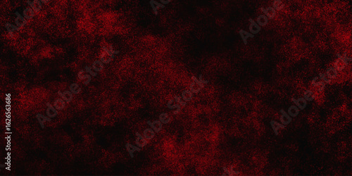 Red color powder explosion isolated on black background. Colorful dust explode. Paint Holi, dust particles splash. Network concept with spray. Futuristic technology element. 3D rendering.	