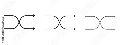 Shuffle icon linear style sign for mobile concept and web design.
