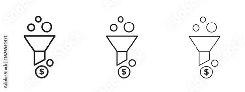 Sales funnel icon linear style sign for mobile concept and web design.