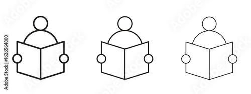 Reading icon linear style sign for mobile concept and web design.