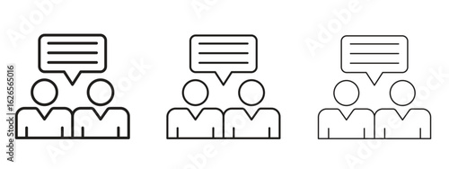 Public opinion icon linear style sign for mobile concept and web design.