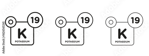 Potassium icon linear style sign for mobile concept and web design.
