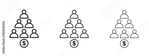 Ponzi scheme icon linear style sign for mobile concept and web design.