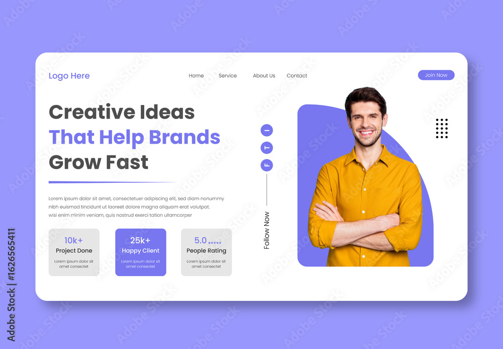 Website Header UI Design Template Stock Template | Adobe Stock