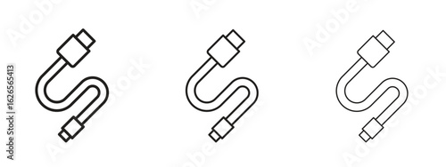 Phone cable icon linear style sign for mobile concept and web design.