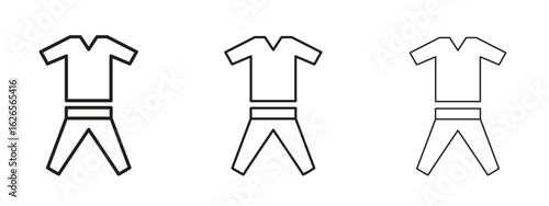 Pijama icon linear style sign for mobile concept and web design.