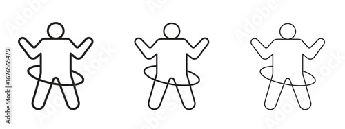 People Hula hop icon linear style sign for mobile concept and web design.