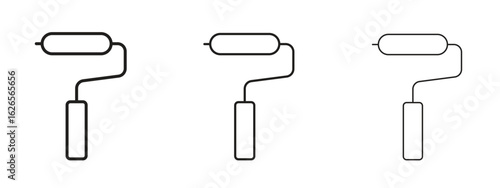 Paint roller icon linear style sign for mobile concept and web design.