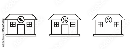 Mortgage rate icon linear style sign for mobile concept and web design.