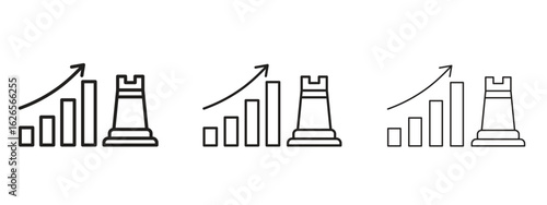 Marketing strategy icon linear style sign for mobile concept and web design.