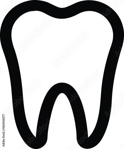 Black Outline of a Human Tooth dental white