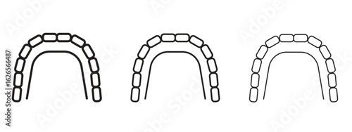 Lingual braces icon linear style sign for mobile concept and web design.