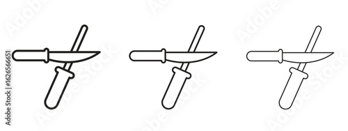 Knife sharpener icon linear style sign for mobile concept and web design.