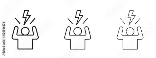 Irritated human icon linear style sign for mobile concept and web design.