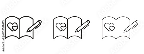 Guests book icon linear style sign for mobile concept and web design.