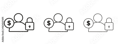 Guarantor icon linear style sign for mobile concept and web design.