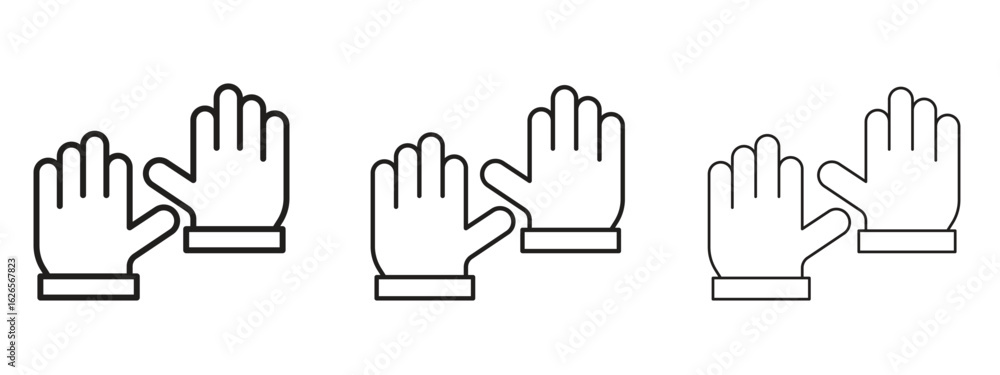 Fototapeta premium Gloves icon linear style sign for mobile concept and web design.