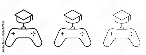 Game based learning icon linear style sign for mobile concept and web design.