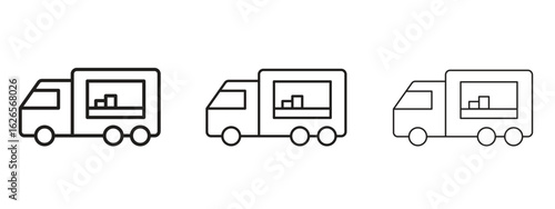 Food truck icon linear style sign for mobile concept and web design.