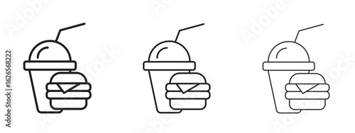 Fast food icon linear style sign for mobile concept and web design.