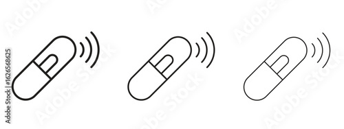 Dog microchip icon linear style sign for mobile concept and web design.