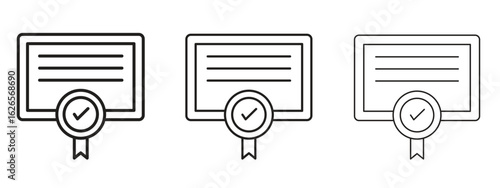 Diploma icon linear style sign for mobile concept and web design.