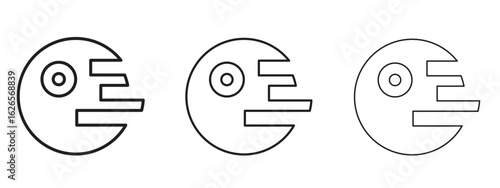 Death star icon linear style sign for mobile concept and web design.