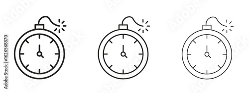 Deadline icon linear style sign for mobile concept and web design.