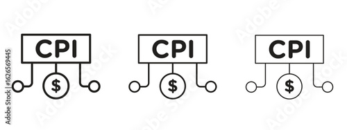 Consumer prices index icon linear style sign for mobile concept and web design.