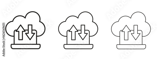 Cloud computing icon linear style sign for mobile concept and web design.