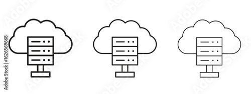 Cloud server icon linear style sign for mobile concept and web design.