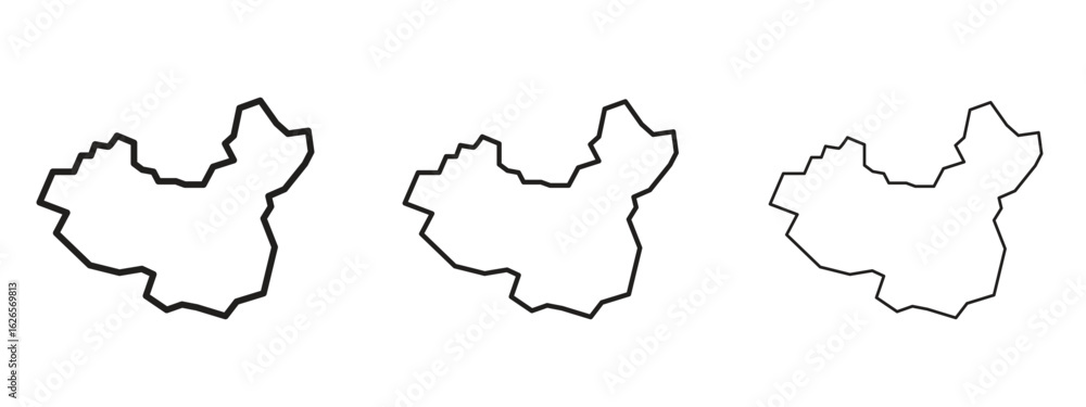 Obraz premium China map icon linear style sign for mobile concept and web design.