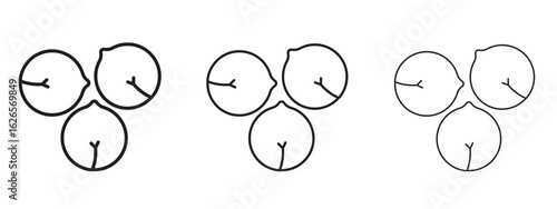 Chickpeas hummus icon linear style sign for mobile concept and web design.