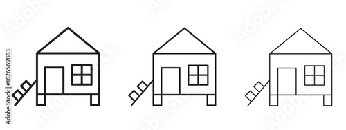 Chicken coop icon linear style sign for mobile concept and web design.