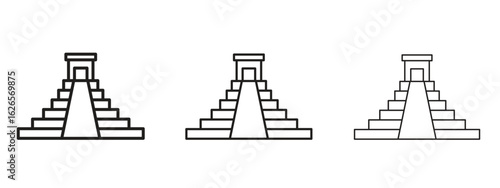 Chichen Itza icon linear style sign for mobile concept and web design.
