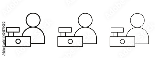 Cashier icon linear style sign for mobile concept and web design.