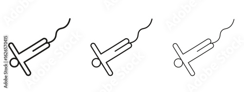 Bungee jumping icon linear style sign for mobile concept and web design.