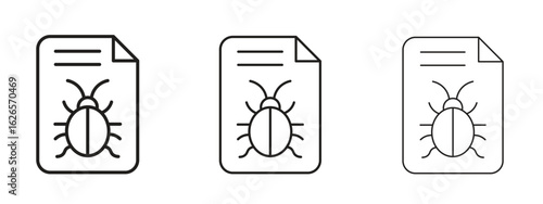 Bug report icon linear style sign for mobile concept and web design.