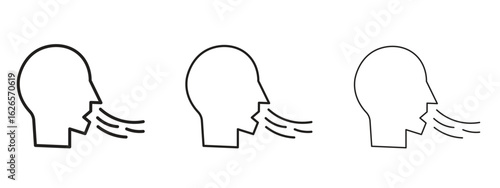 Breath icon linear style sign for mobile concept and web design.