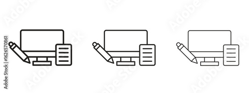 Blended learning icon linear style sign for mobile concept and web design.