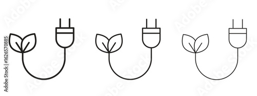 Biomass energy icon linear style sign for mobile concept and web design.