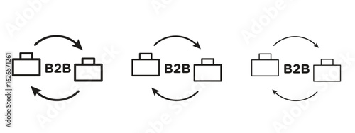 B2B icon linear style sign for mobile concept and web design.