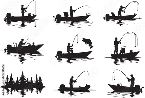 Silhouettes of Anglers: Fishing Moments on the Water

Fishermen at Work: A Day on the Lake in Silhouette

Black and White Fishing Boat Silhouettes Collection