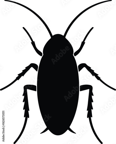 Silhouette cockroach insect pest control hygiene sanitation vector illustrator