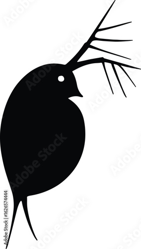 Silhouette Daphnia magna water flea minimalist vector Illustrator